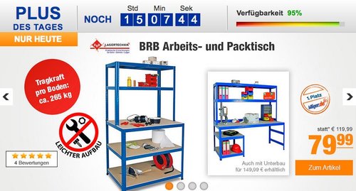 BRB 74221 Arbeits- und Packtisch - jetzt 20% billiger BRB 74221 Arbeits- und Packtisch - jetzt 20% billiger