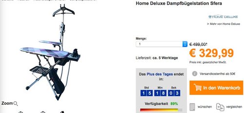 Home Deluxe Dampfbügelstation Sfera - jetzt 11% billiger