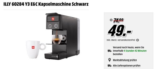 ILLY 60284 Y3 E&C Kapselmaschine Schwarz - jetzt 35% billiger ILLY 60284 Y3 E&C Kapselmaschine Schwarz - jetzt 35% billiger