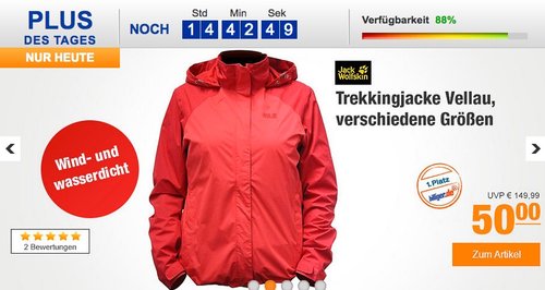 Jack Wolfskin Trekkingjacke Vellau - jetzt 29% billiger Jack Wolfskin Trekkingjacke Vellau - jetzt 29% billiger