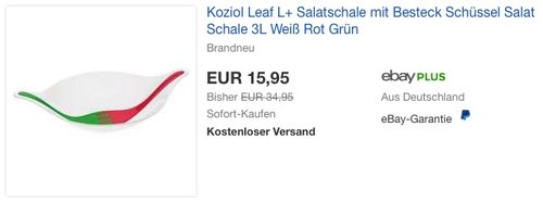 Koziol 3692820 Leaf L+ Salatschale - jetzt 54% billiger Koziol 3692820 Leaf L+ Salatschale - jetzt 54% billiger