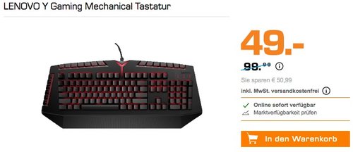 LENOVO Y Gaming Mechanical Tastatur - jetzt 39% billiger LENOVO Y Gaming Mechanical Tastatur - jetzt 39% billiger