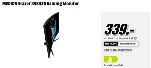 MEDION ERAZER X58426 31.5Zoll Full HD Monitor - jetzt 14% billiger