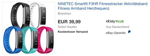 NINETEC Smartfit F3HR Fitness Tracker - jetzt 18% billiger
