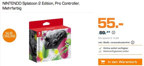 NINTENDO Splatoon 2 Edition Pro Controller - jetzt 21% billiger NINTENDO Splatoon 2 Edition Pro Controller - jetzt 21% billiger