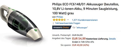 Philips ECO FC6148 01 Akkusauger grau - jetzt 16% billiger