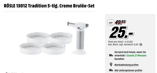 RÖSLE 13012 Tradition 5-tlg. Creme Brulée-Set - jetzt 29% billiger