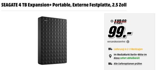 SEAGATE Expansion+ Portable 4 TB externe Festplatte 2.5 Zoll - jetzt 12% billiger SEAGATE Expansion+ Portable 4 TB externe Festplatte 2.5 Zoll - jetzt 12% billiger