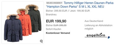 Tommy Hilfiger Herren Daunen-Parka "Hampton Down" - jetzt 28% billiger