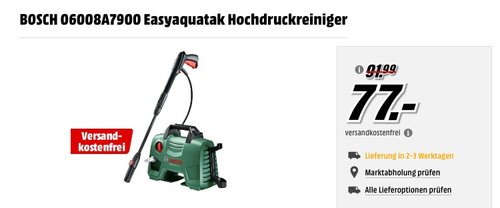 Bosch Hochdruckreiniger EasyAquatak - jetzt 17% billiger Bosch Hochdruckreiniger EasyAquatak - jetzt 17% billiger