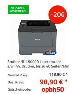Brother HL-L5000D Laserdrucker s/w - jetzt 17% billiger Brother HL-L5000D Laserdrucker s/w - jetzt 17% billiger