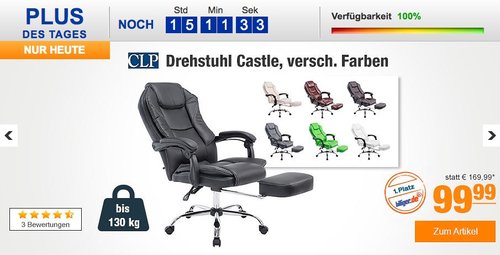 CLP Drehstuhl CASTLE - jetzt 20% billiger CLP Drehstuhl CASTLE - jetzt 20% billiger