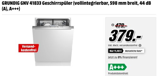 GRUNDIG GNV 41833 Geschirrspüler - jetzt 17% billiger GRUNDIG GNV 41833 Geschirrspüler - jetzt 17% billiger