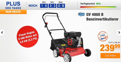 Güde GV 4000 B Benzinvertikutierer - jetzt 18% billiger Güde GV 4000 B Benzinvertikutierer - jetzt 18% billiger