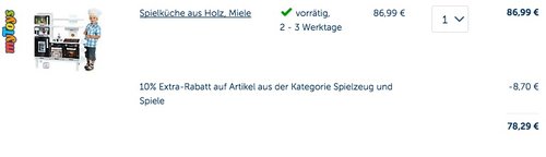 Klein Miele Spielküche aus Holz - jetzt 10% billiger Klein Miele Spielküche aus Holz - jetzt 10% billiger