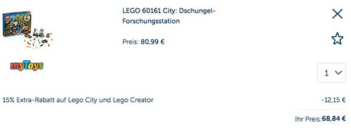 LEGO 60161 City: Dschungel-Forschungsstation - jetzt 10% billiger