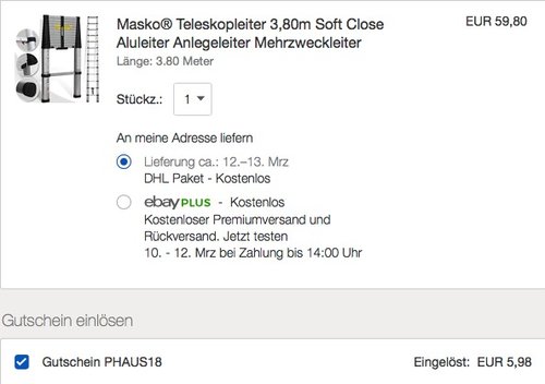 Masko Teleskopleiter 3,80m Alu Leiter - jetzt 23% billiger Masko Teleskopleiter 3,80m Alu Leiter - jetzt 23% billiger