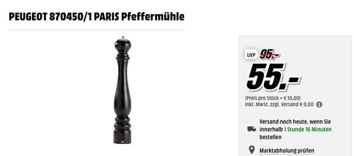 PEUGEOT 870450/1 PARIS Pfeffermühle - jetzt 8% billiger
