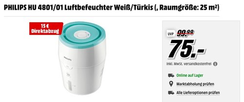 Philips HU4801/01 Luftbefeuchter Weiß - jetzt 20% billiger Philips HU4801/01 Luftbefeuchter Weiß - jetzt 20% billiger