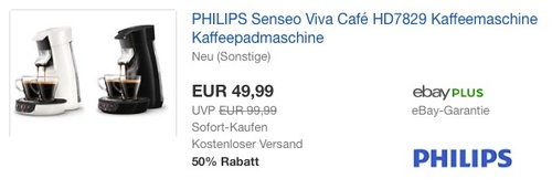 PHILIPS Senseo Viva Café HD7829 Kaffeemaschine Kaffeepadmaschine - jetzt 23% billiger PHILIPS Senseo Viva Café HD7829 Kaffeemaschine Kaffeepadmaschine - jetzt 23% billiger