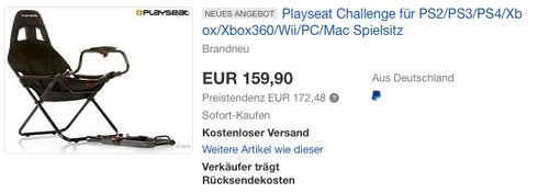 Playseat Challenge Spielsitz - jetzt 17% billiger Playseat Challenge Spielsitz - jetzt 17% billiger