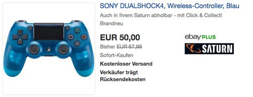 PlayStation 4 - DualShock 4 Wireless Controller, Blue Crystal - jetzt 17% billiger PlayStation 4 - DualShock 4 Wireless Controller, Blue Crystal - jetzt 17% billiger