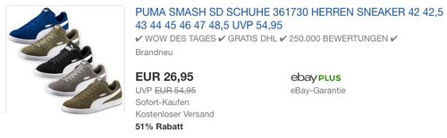 Puma Smash SD Sneaker - jetzt 21% billiger