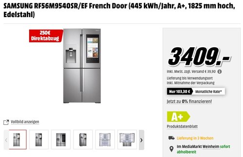 SAMSUNG RF56M9540SR/EF French Door Kühl-Gefrier-Kombination - jetzt 7% billiger SAMSUNG RF56M9540SR/EF French Door Kühl-Gefrier-Kombination - jetzt 7% billiger