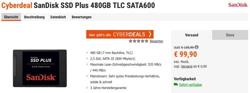 SanDisk SSD PLUS 240GB TLC SATA600 2,5 Zoll Interne SSD Festplatte - jetzt 9% billiger SanDisk SSD PLUS 240GB TLC SATA600 2,5 Zoll Interne SSD Festplatte - jetzt 9% billiger