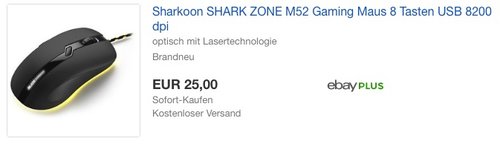 Sharkoon Shark Zone M52 Gaming Maus - jetzt 32% billiger