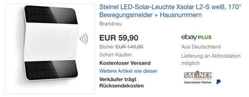 Steinel LED-Solar-Leuc hte Xsolar L2-S weiß - jetzt 29% billiger Steinel LED-Solar-Leuc hte Xsolar L2-S weiß - jetzt 29% billiger
