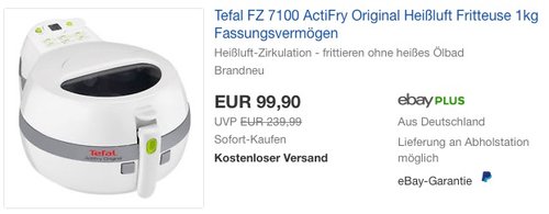 Tefal Actifry FZ7100 Originale Fritteuse mit Actifry-Technologie - jetzt 18% billiger Tefal Actifry FZ7100 Originale Fritteuse mit Actifry-Technologie - jetzt 18% billiger