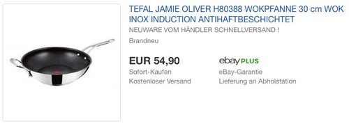 Tefal H80388 Jamie Oliver Premium Inox Induction Wave Wokpfanne 30 cm - jetzt 22% billiger