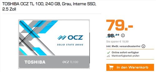TOSHIBA OCZ TL100, Solid State Drive 240GB - jetzt 12% billiger TOSHIBA OCZ TL100, Solid State Drive 240GB - jetzt 12% billiger