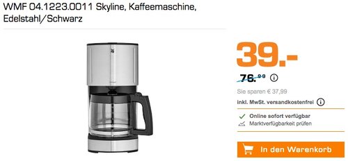 WMF 04.1223.0011 Skyline  Kaffeemaschine für 39 - jetzt 44% billiger WMF 04.1223.0011 Skyline  Kaffeemaschine für 39 - jetzt 44% billiger