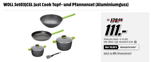 WOLL SET03JCAL Topf- und Pfannenset (Aluminiumguss) - jetzt 31% billiger WOLL SET03JCAL Topf- und Pfannenset (Aluminiumguss) - jetzt 31% billiger