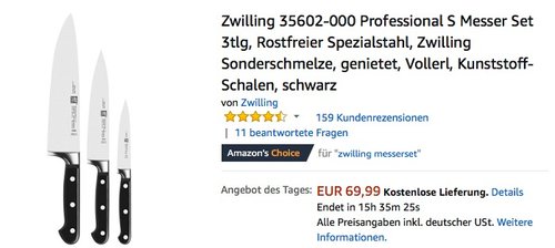 Zwilling 35602-000 Professional S Messer Set 3tlg - jetzt 15% billiger
