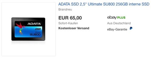 ADATA SSD 2,5" Ultimate SU800 256GB interne SSD Festplatte - jetzt 12% billiger