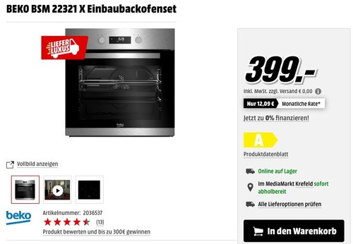 BEKO BSM 22321 X Einbaubackofenset - jetzt 14% billiger BEKO BSM 22321 X Einbaubackofenset - jetzt 14% billiger