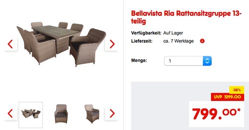 Bellavista Ria Rattansitzgruppe 13-teilig - jetzt 33% billiger