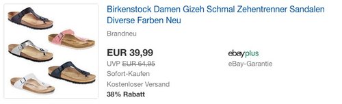 Birkenstock Damen Gizeh Schmal Zehentrenner Sandalen Damen - jetzt 17% billiger