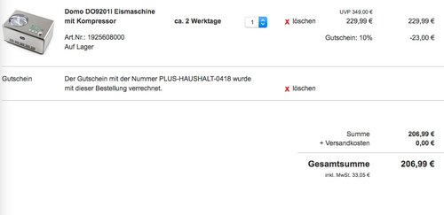 Domo DO9201l Eismaschine mit Kompressor - jetzt 10% billiger