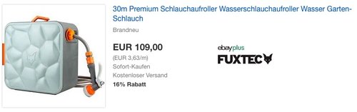 FUXTEC automatischer Schlauchaufroller FX-CU30 mit 30 m und 1/2 Zoll Anschluss - jetzt 16% billiger FUXTEC automatischer Schlauchaufroller FX-CU30 mit 30 m und 1/2 Zoll Anschluss - jetzt 16% billiger