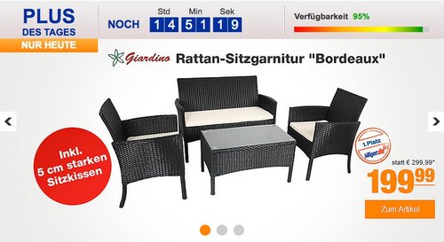 Giardino Rattan-Sitzgarnitur "Bordeaux" - jetzt 9% billiger Giardino Rattan-Sitzgarnitur "Bordeaux" - jetzt 9% billiger