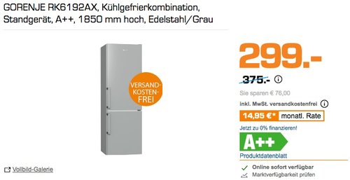 GORENJE RK6192AX Kühlgefrierkombination - jetzt 12% billiger GORENJE RK6192AX Kühlgefrierkombination - jetzt 12% billiger