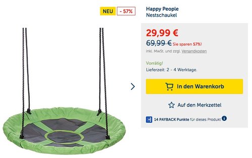 Happy People Nestschaukel - jetzt 18% billiger Happy People Nestschaukel - jetzt 18% billiger