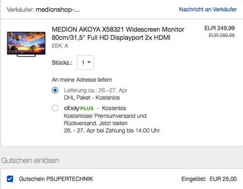 MEDION AKOYA X58321 Widescreen Monitor 80cm/31,5" - jetzt 10% billiger MEDION AKOYA X58321 Widescreen Monitor 80cm/31,5" - jetzt 10% billiger