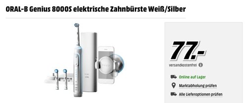 ORAL-B Genius 8000S elektrische Zahnbürste Weiß/Silber - jetzt 39% billiger ORAL-B Genius 8000S elektrische Zahnbürste Weiß/Silber - jetzt 39% billiger