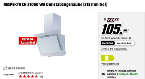 RESPEKTA CH 21060 WA Dunstabzugshaube (313 mm tief) - jetzt 14% billiger RESPEKTA CH 21060 WA Dunstabzugshaube (313 mm tief) - jetzt 14% billiger