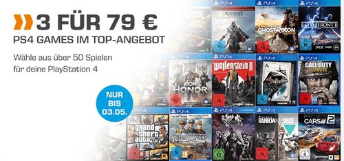 Saturn Aktion: 3 PS4 Games für 79 - jetzt 34% billiger Saturn Aktion: 3 PS4 Games für 79 - jetzt 34% billiger